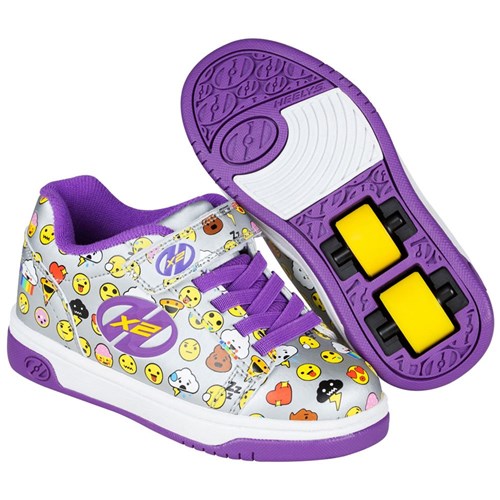 Heelys Dual Up Silver/Purple/Emoji Girls Heelys Boys Heelys Wheeled roller shoes