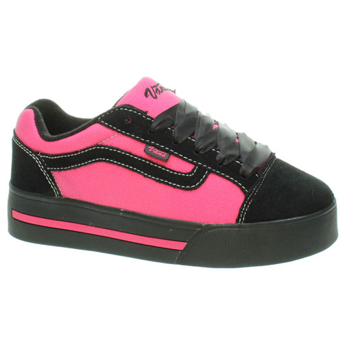 Vans Women's Plat Sidestripe Black/Neon Pink Womens Skate Shoes Black